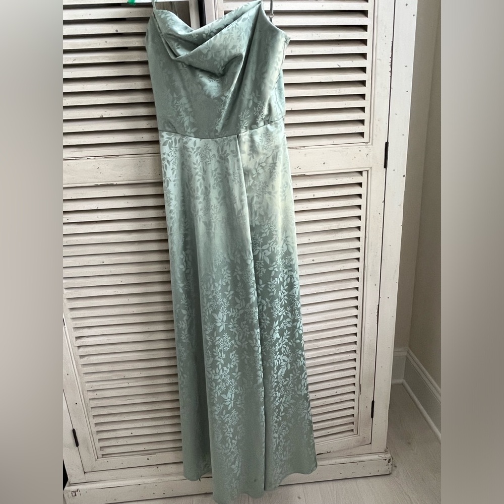 David’s Bridal | Sea Salt Green Jacquard Dress